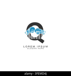 Letter Q Logo Design with Boxing Gloves. Alphabet Q Icon for Boxing Sport Design Stock Vector