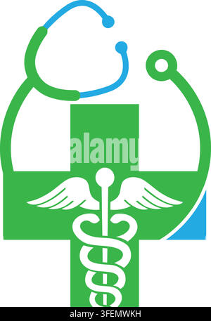 Modern Health Logo Design for Healthcare and Medical Branding Stock Vector