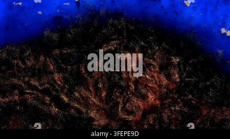Mixing alcohol ink creates abstract patterns on a surface Stock Photo