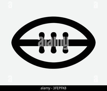 American Football Line Shape Icon Oval Foot Ball Sport Competition Game Symbol Black Vector Rugby Outline Stock Vector