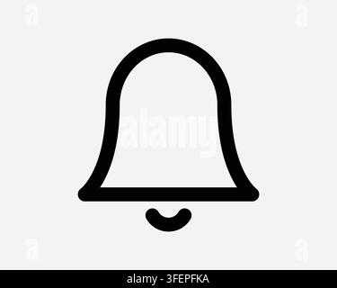 Notification Bell Line Icon Alarm Ringer Sound Volume Outline Symbol Message Alert Ringing Black Shape Sign Stock Vector