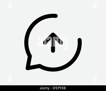 Chat Bubble Up Arrow Icon Reply Forward Respond Send Outline Sign Speech Comment Conversation Pointer Symbol Stock Vector