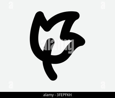 Autumn Leaf Outline Shape Icon Fall Maple Leaves Climate Symbol Nature Natural Black Line Graphic Vector Stock Vector