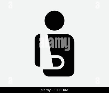 Arm Medical Injury Icon Person Hand Bandage Wrap Ill Sick Sign Fracture Broken Hands Hospital Human Symbol Stock Vector