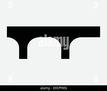 Bridge Icon Road Crossing Arch Shape Sign Black Graphic Vector Outline Symbol Engineering Architecture Construction Stock Vector