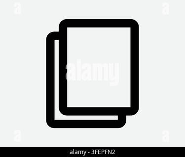Copy Document Icon File Paper Page Doc Note Outline Sign Two Sheet Double Docs Line Symbol Black Vector Stock Vector