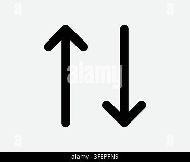 Up Down Arrow Line Icon Upload Download Data Transfer Above Below Sign North South Exchange Symbol Stock Vector