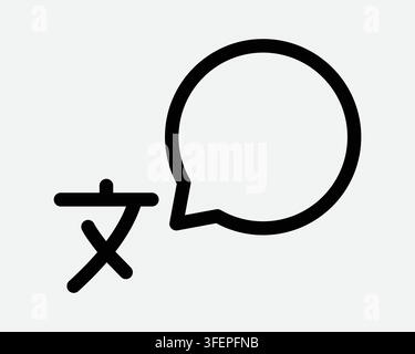 Chinese Translation Chat Bubble Mandarin Asian Language Translate Speech Talk Message Line Icon Sign Symbol Stock Vector