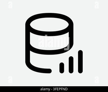 Database Chart Line Icon Internet Bar Signal Computer Outline Shape Server Data Chat Sign Vector Symbol Stock Vector