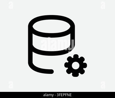 Database Settings Icon Computer Network Server Setting Outline Line Sign Symbol Software Storage Management Stock Vector