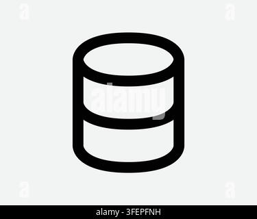 Database Outline Icon Data Base Computer Server Line Symbol Black White Graphic Vector Sign Storage Management Stock Vector