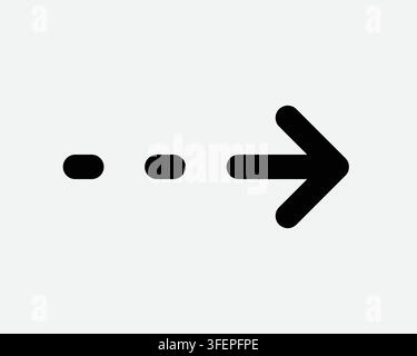 Dotted Line Arrow Pointing Right Side Icon Next Page Scroll Swipe Pointer Direction Symbol Path Sign Stock Vector