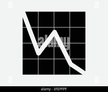 Line Chart Decrease Graph Icon Business Stock Market Fall Symbol Economic Report Forecast Trading Decline Loss Sign Stock Vector