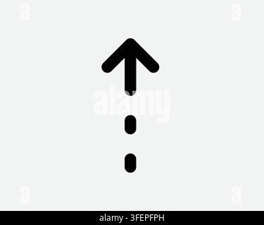 Dotted Line Arrow Pointing Up Icon Page Scroll Upward Swipe Pointer Direction Above Symbol Path Sign Upload Stock Vector
