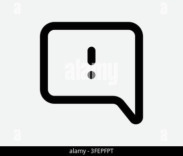 Exclamation Mark Chat Line Icon Error Message Warning Speech Problem Comment Notification Outline Sign Symbol Stock Vector
