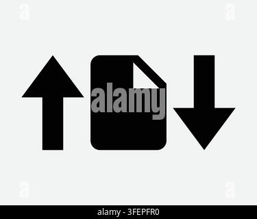 Upload Download File Icon Data Transfer Folder Up Down Arrow Pointing Symbol Send Receive Pointer Vector Sign Stock Vector