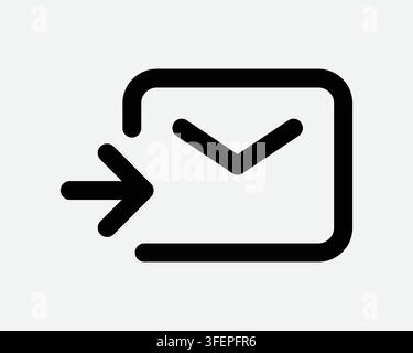 Email Forward Arrow Right Line Icon Letter Envelope Mail Reply Send Sign Message Postal Post Pointer Symbol Stock Vector