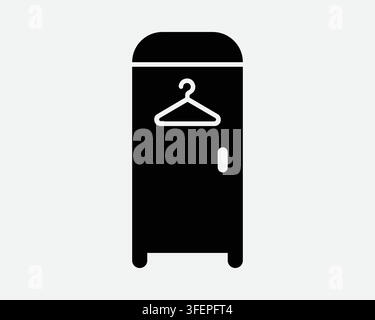 Fitting Room Icon Changing Stall Clothing Locker Black Vector Shaope Cubicle Booth Fashion Clothes Sign Symbol Stock Vector