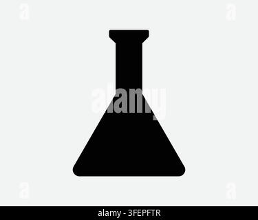 Lab Flask Icon Beaker Black Shape Outline Silhouette Research Biology Chemical Liquid Text Experiment Stock Vector