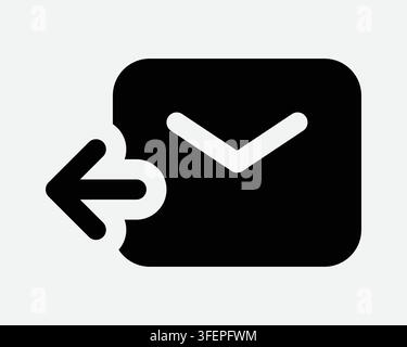 Mail Outline Left Arrow Icon Email Response Back Point Sign Reply Bounce Return Message Envelope Letter Symbol Stock Vector