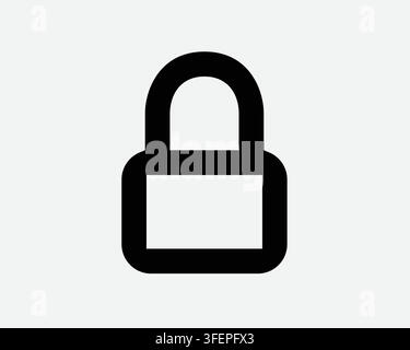 Padlock Line Icon Security Lock Secure Access Outline Sign Safety Safe Password Encryption Outline Symbol Stock Vector