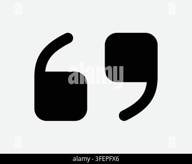 Open Close Quotation Mark Icon Speech Text Quote Sign Dialogue Message Chat Conversation Symbol Black Vector Stock Vector