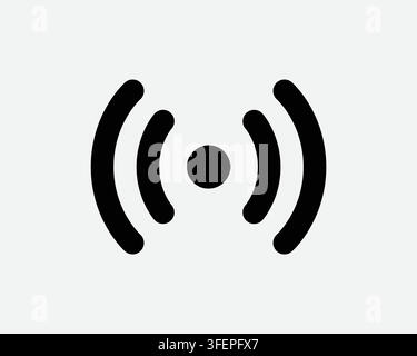 Network Symbol Internet Connection Frequency Icon Wave Line Outline Symbol Connectivity Digital Mobile Signal Stock Vector