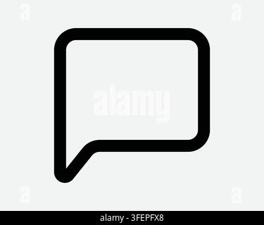 Outline Chat Box Line Icon Message Quote Speech Bubble Comment Outline Shape Symbol Talk Conversation Sign Stock Vector