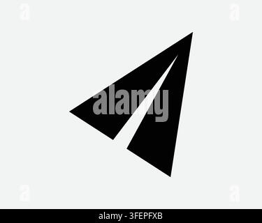 Send Text Message Notification Black Shape Icon Email Messanger Paper Airplane Plane Fly Notification Sign Symbol Stock Vector