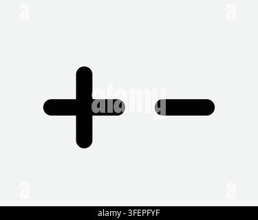 Plus Minus Sign Add Less Zoom In Out Symbol Positive Negative Terminal Icon Increase Decrease Up Down Stock Vector