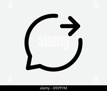 Right Arrow Chat Bubble Line Icon Message Forward Send Repsonse Reply Outline Sign Speech Comment Conversation Stock Vector