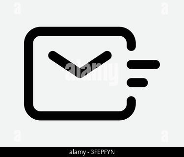 Receive Mail Outline Icon Send Postal Correspondent Post Delivery Line Shape Speed Symbol Posting Email Sign Stock Vector