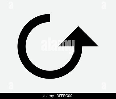 Refresh Arrow Line Icon Circle Circular Reload Rotate Symbol Sync Update Button Reuse Loop Black Sign Stock Vector