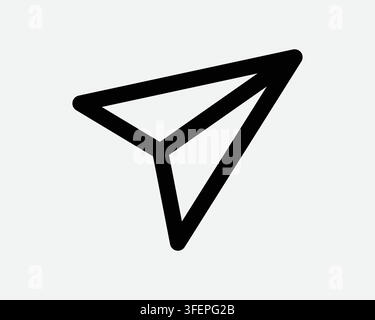 Send Message Line Icon Deliver Paper Plane Outline Button Symbol Communication Delivery Fly Vector Sign Stock Vector