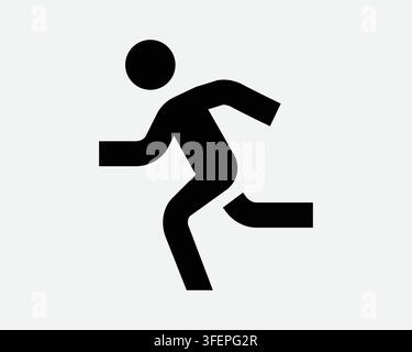 Man Running Left Icon Athlete Sprinting Race Dash Action Vector Sign Emergency Exit Door Human Symbol Stock Vector