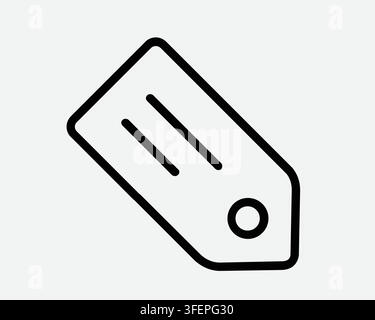 Tag Line Icon Price Promotion Sale Label Outline Shape Symbol Black White Vector Graphic Retail Offer Sign Stock Vector