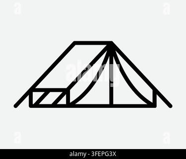 Tent Line Icon Camping Camp Outline Shape Symbol Recreation Travel Adventure Shelter Black White Graphic Vector Stock Vector