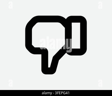 Thumbs Down Dislike Icon Unlike Disagree Line Symbol Dislike Disapproval No Cannot Bad Sucks Outline Sign Stock Vector