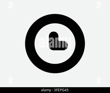 Timer Outline Icon Time Clock Line Symbol Three O'Clock Deadline Schedule Symbol Black White Graphic Vector Stock Vector
