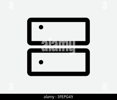 Computer Server Line Icon Data Storage Digital Database Network Graphic Black Outline Sign Symbol Stock Vector
