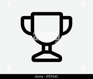Trophy Cup Line Icon Competition Champion Winner Prize Vector Shape Outline Symbol Award Success Sport Sign Stock Vector