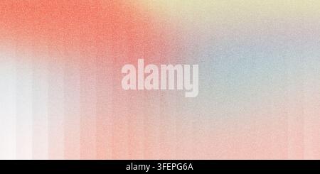 Soft pastel gradient background showing textured blend of red, blue and yellow hues Stock Photo