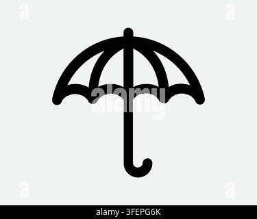 Umbrella Outline Shape Icon Shade Line Icon Summer Rain Rainy Weather Protection Black Graphic Vector Stock Vector