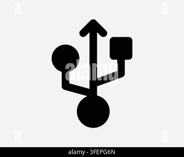 USB Connection Symbol Computer Wire Connection Drive Black Graphic Vector Icon External Storage Device Stock Vector