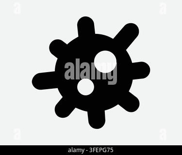 Virus Cell Shape Icon Infectious Disease Germs Symbol Pandemic Flu Epidemic Medical Microbe Black Vector Sign Stock Vector