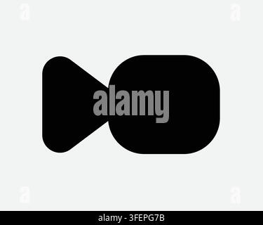 Video Camera Black Vector Sign Recording Camcorder Cinema Media Footage Record Cam Symbol Silhouette Shape Icon Stock Vector