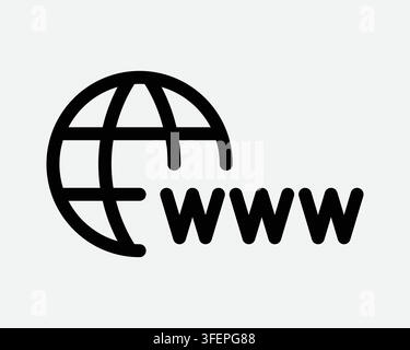 World Wide Web Internet Wire Globe Cage Icon Black White Graphic Vector Net Network Online Symbol WWW Sign Stock Vector