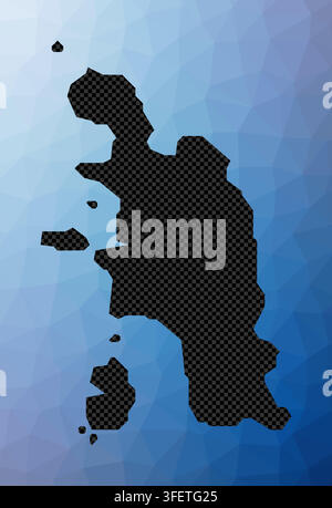 Pangkor Island geometric map. Stencil shape of Pangkor in low poly style. Cool island vector illustration. Stock Vector