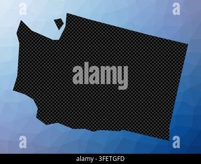 Washington geometric map. Stencil shape of Washington in low poly style. Attractive US state vector illustration. Stock Vector