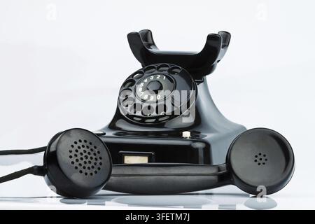 An old antique telephone from the 1960s, studio shot, Austria Stock Photo